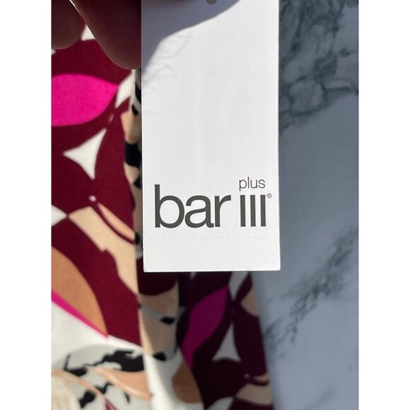 Bar III Womens Sleeveless Abstract Print Top 0X Multicolor self lined front body - Picture 8 of 9